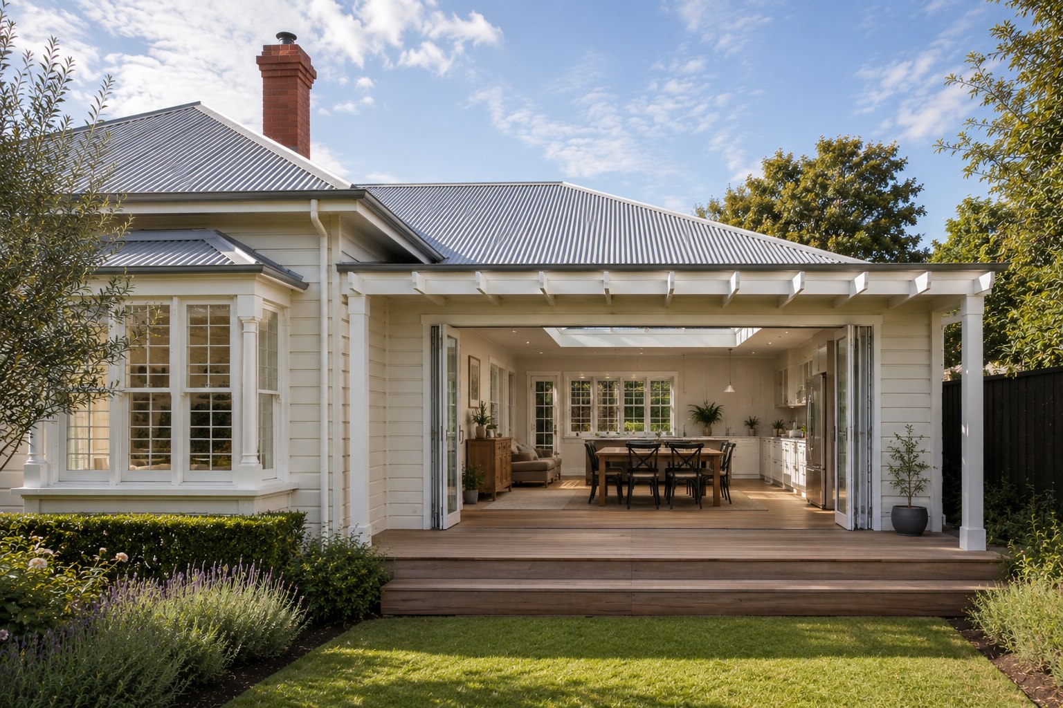 Rear extension by Egan Building Co. — glazed living area opening to garden